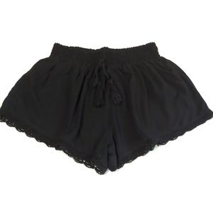 Ardene High Waist Crochet Trim Shorts with Tassels